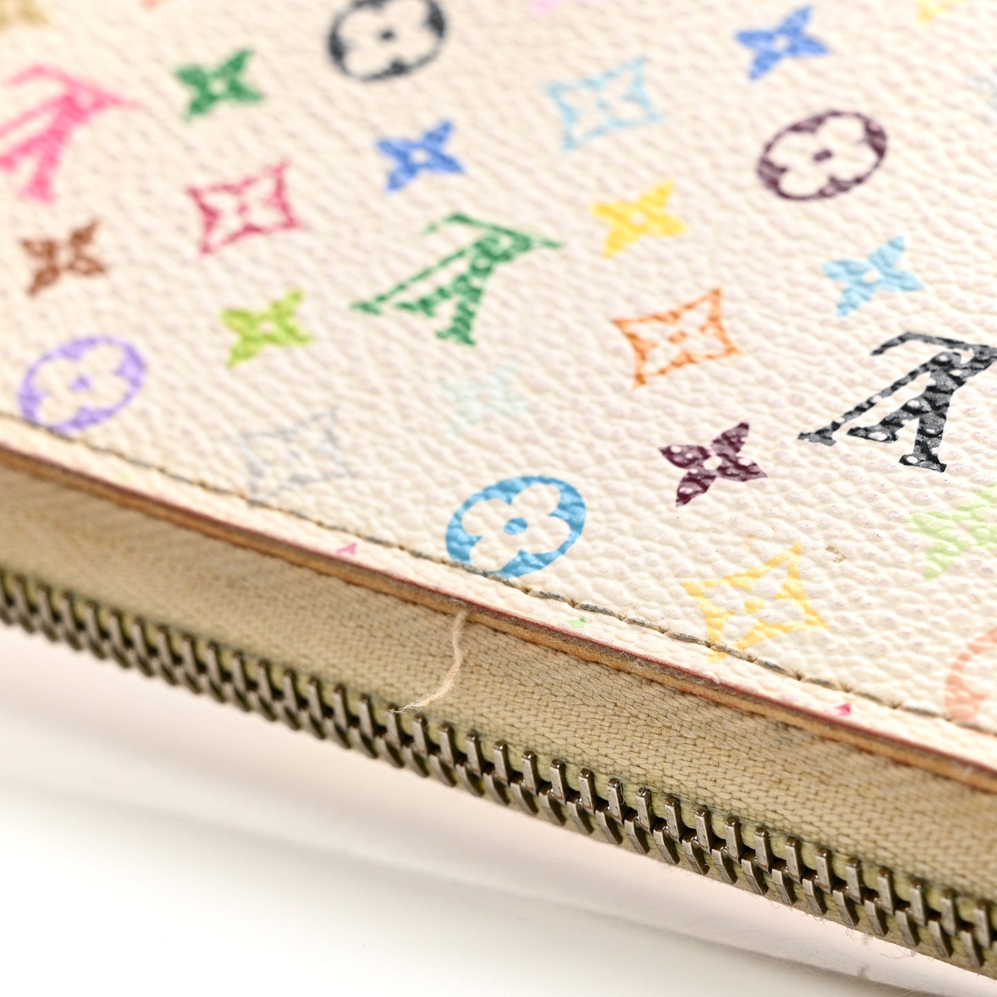 Monogram Multicolor Zippy Wallet White