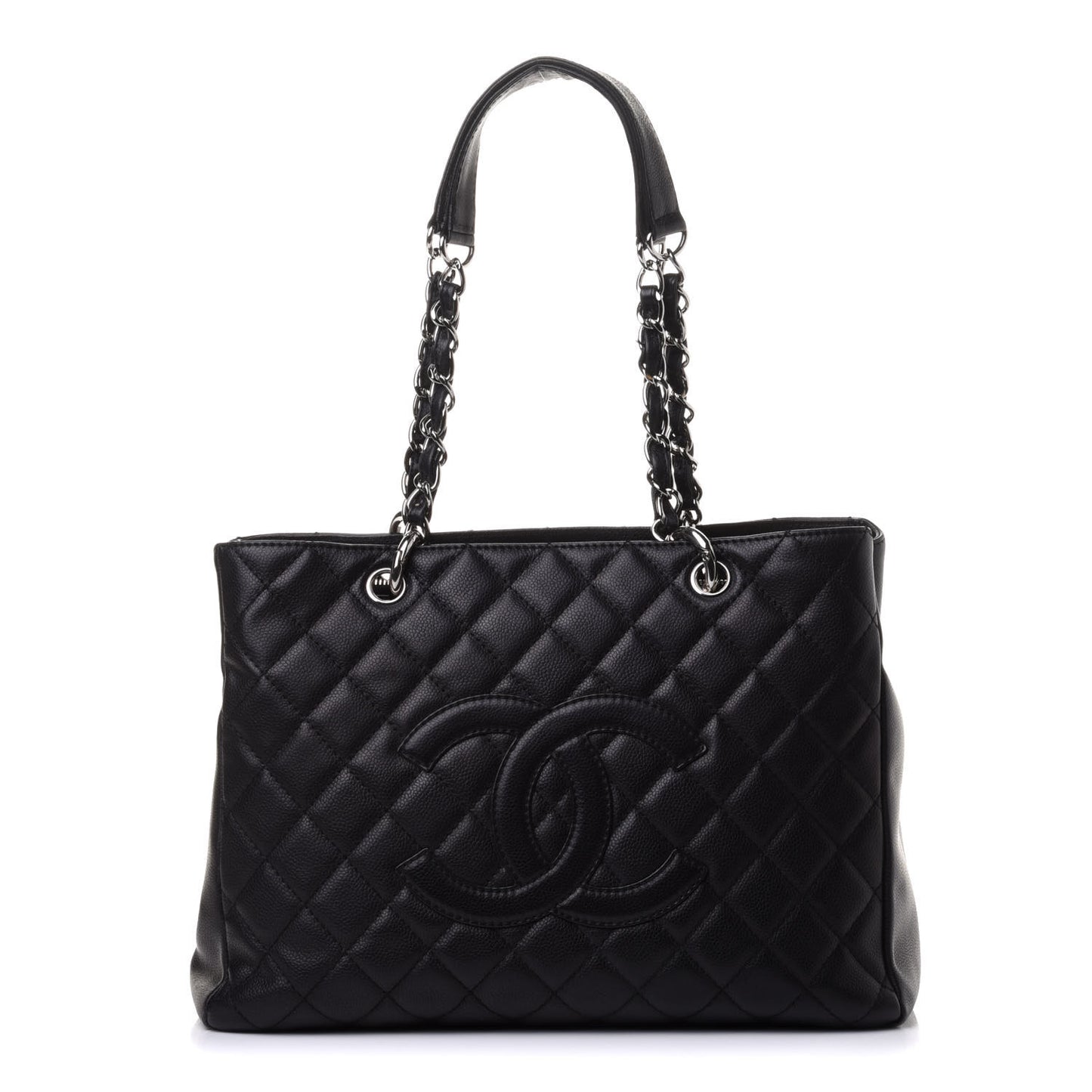 Caviar Quilted Grand Shopping Tote GST Black