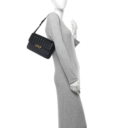 Saint Laurent Lambskin Carre Quilted Le Maillon Satchel Black 2 of 12