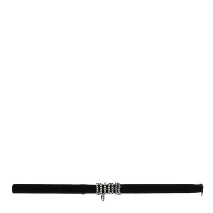 Christian Dior Velvet Crystal DIOR Choker Necklace Black 1 of 4