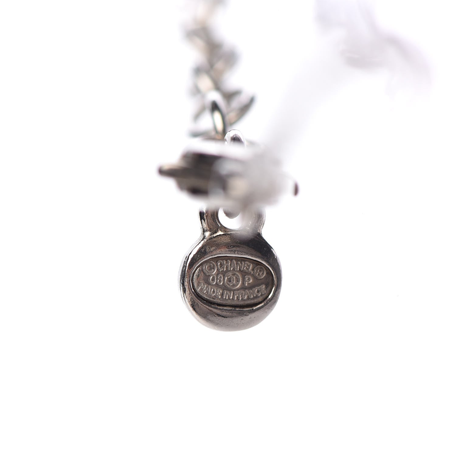 Chanel Crystal Glitter Enamel CC Star Drop Necklace Silver 5 of 5