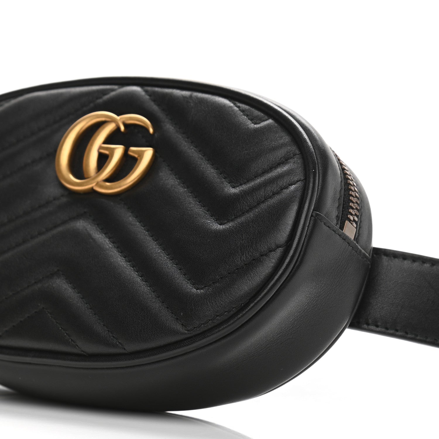 Gucci Calfskin Matelasse GG Marmont Belt Bag 95 38 Black 11 of 12