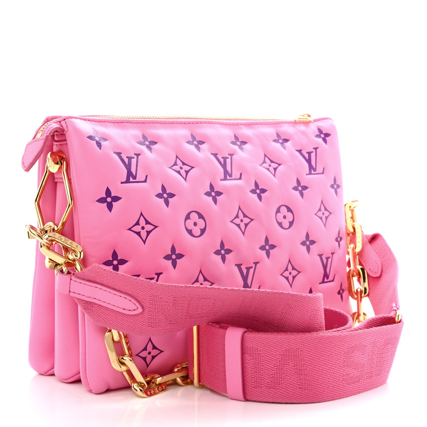 Louis Vuitton Lambskin Embossed Monogram Vuittamins Coussin PM Rose Violet 3 of 12