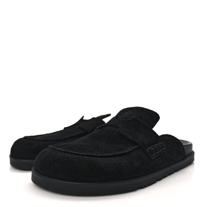 Hermes Suede Calfskin Go Mules 40 Black 3 of 8