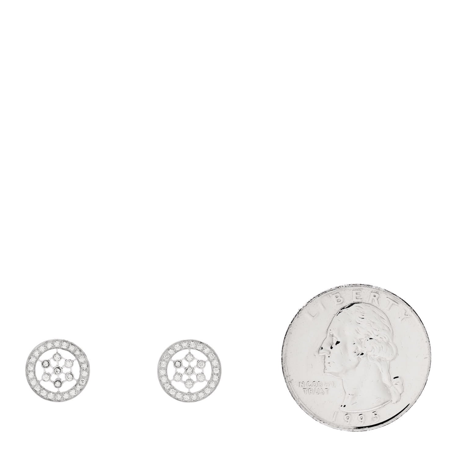 Tiffany Platinum Diamond .30ct Circle Stud Earrings 2 of 4