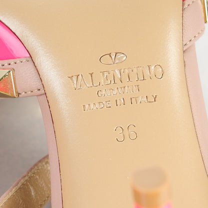 Valentino Garavani Patent Rockstud Ankle Strap 65mm Pumps 36 Fuxia Fluo Poudre 7 of 8