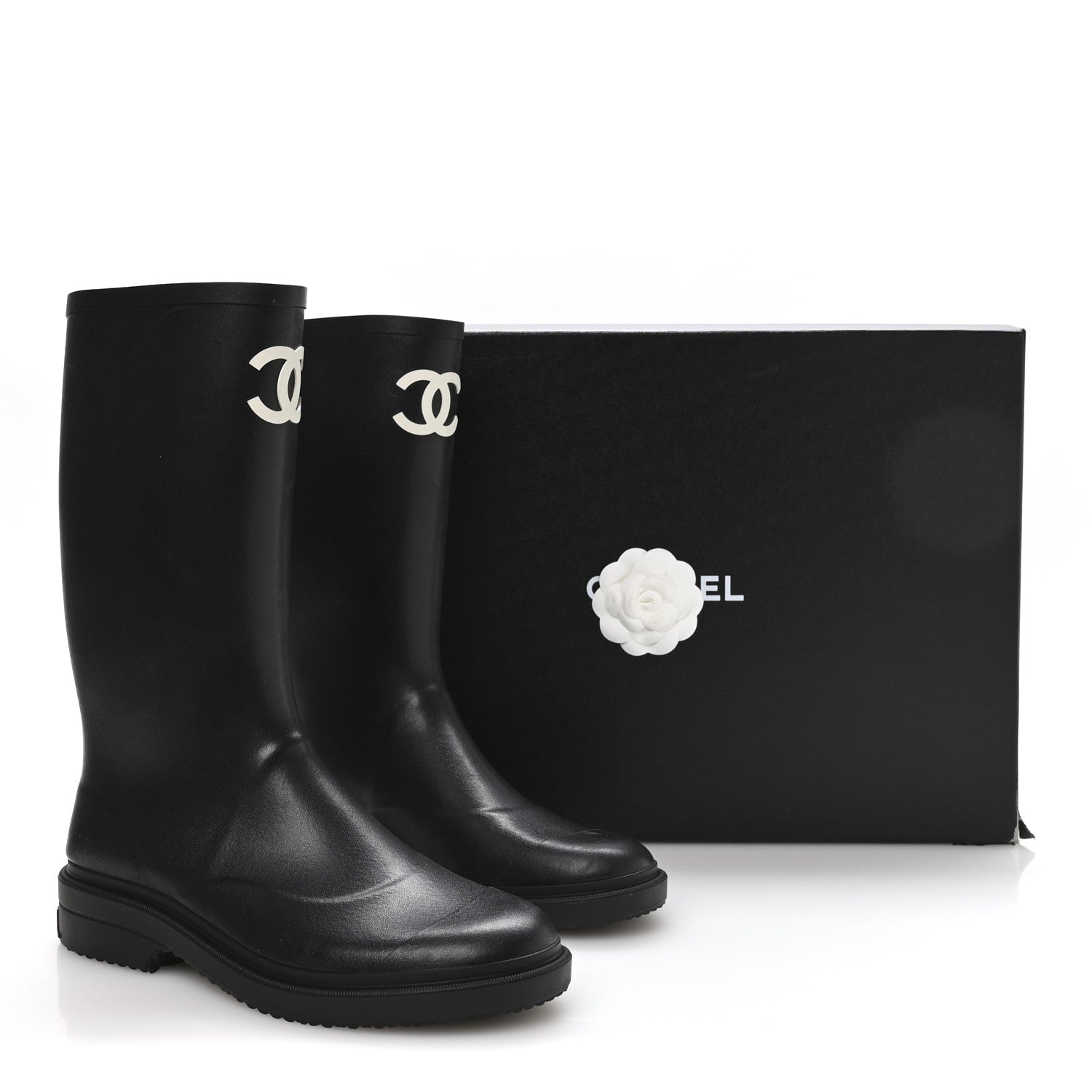 Chanel Caoutchouk CC High Boots 41 Black 9 of 9
