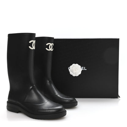 Chanel Caoutchouk CC High Boots 41 Black 9 of 9