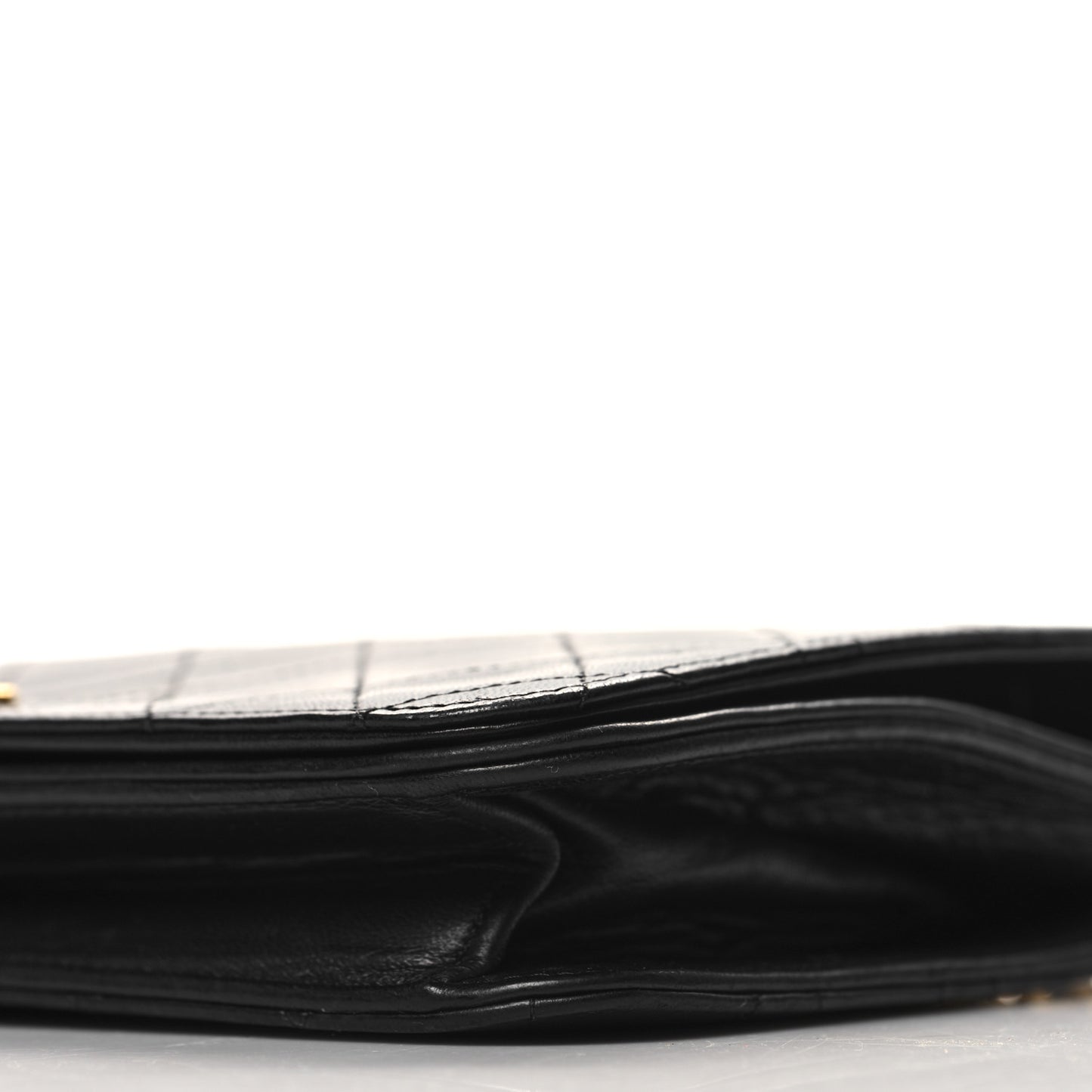 Lambskin Quilted Small Single Flap Black
