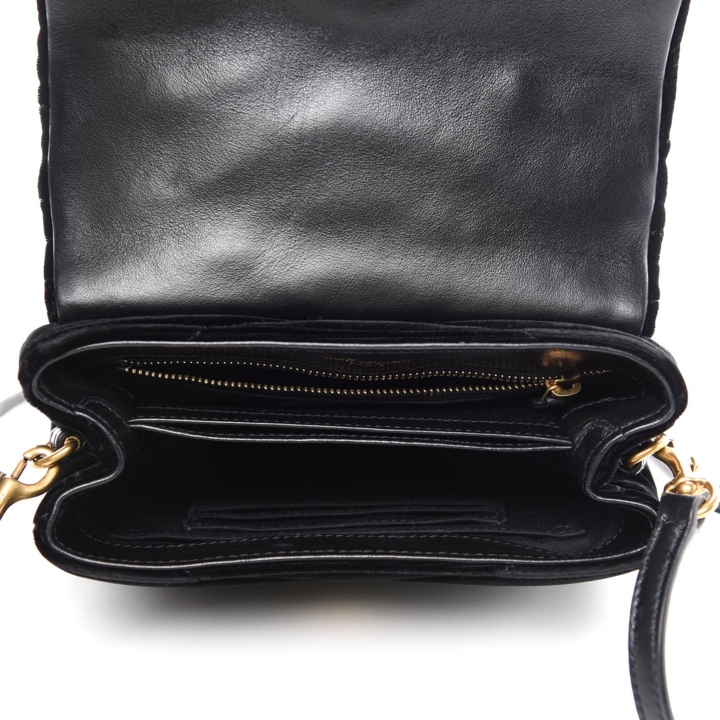Velvet Y Quilted Monogram Toy Loulou Chain Satchel French Black