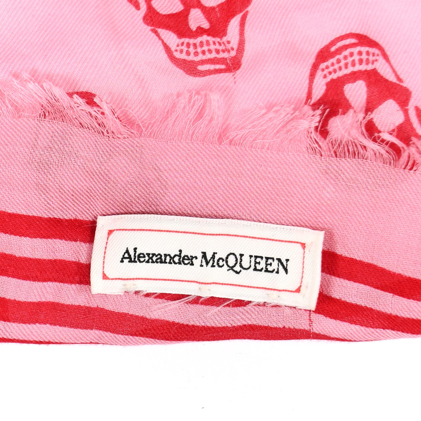 Silk Skull Scarf Pink Red
