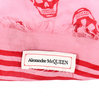 Alexander McQueen Silk Skull Scarf Pink Red 3 of 8