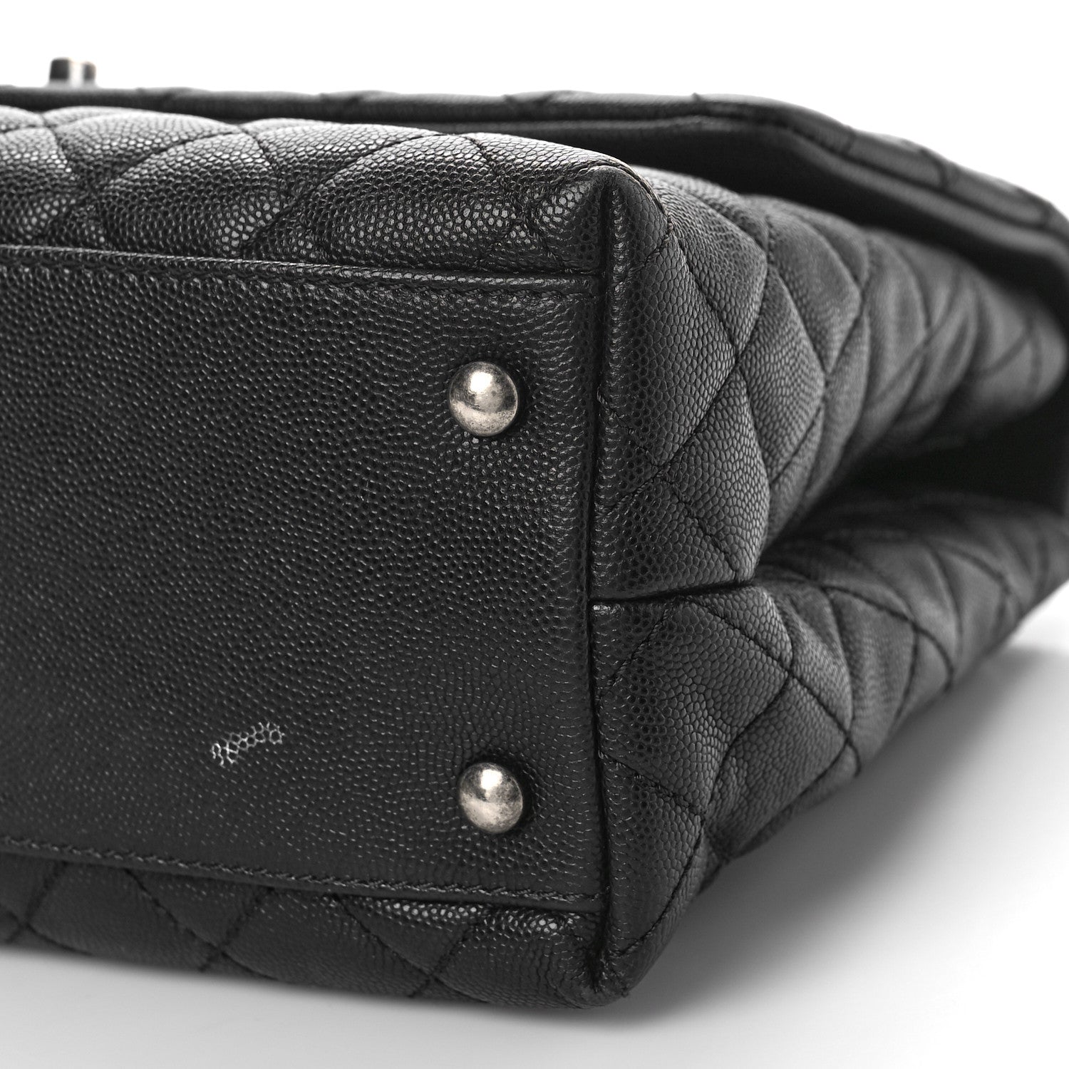 Chanel Caviar Lizard Quilted Medium Coco Handle Flap Black 9 of 10