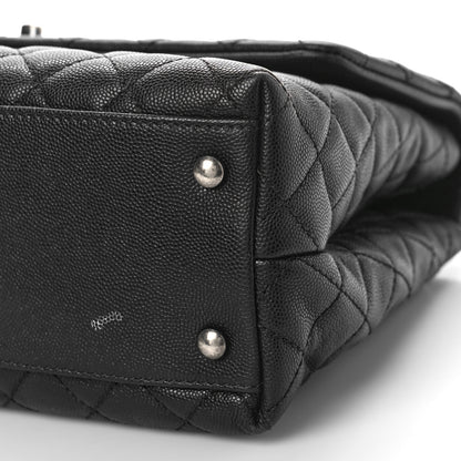 Chanel Caviar Lizard Quilted Medium Coco Handle Flap Black 9 of 10