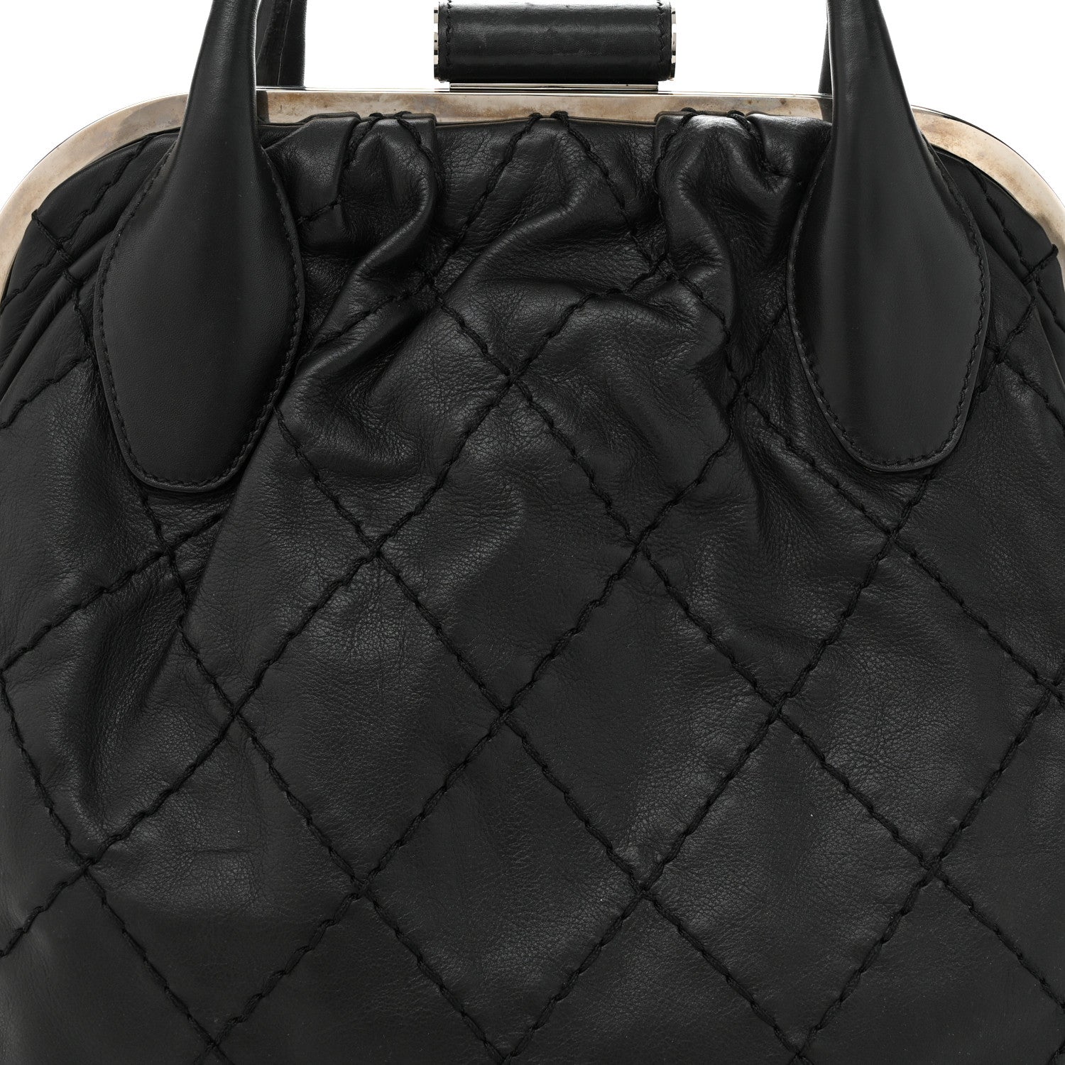 Chanel Calfskin Stitched Expandable Frame Bag Black 8 of 10