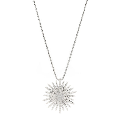 David Yurman Sterling Silver Diamond Large Starburst Pendant Necklace 1 of 4