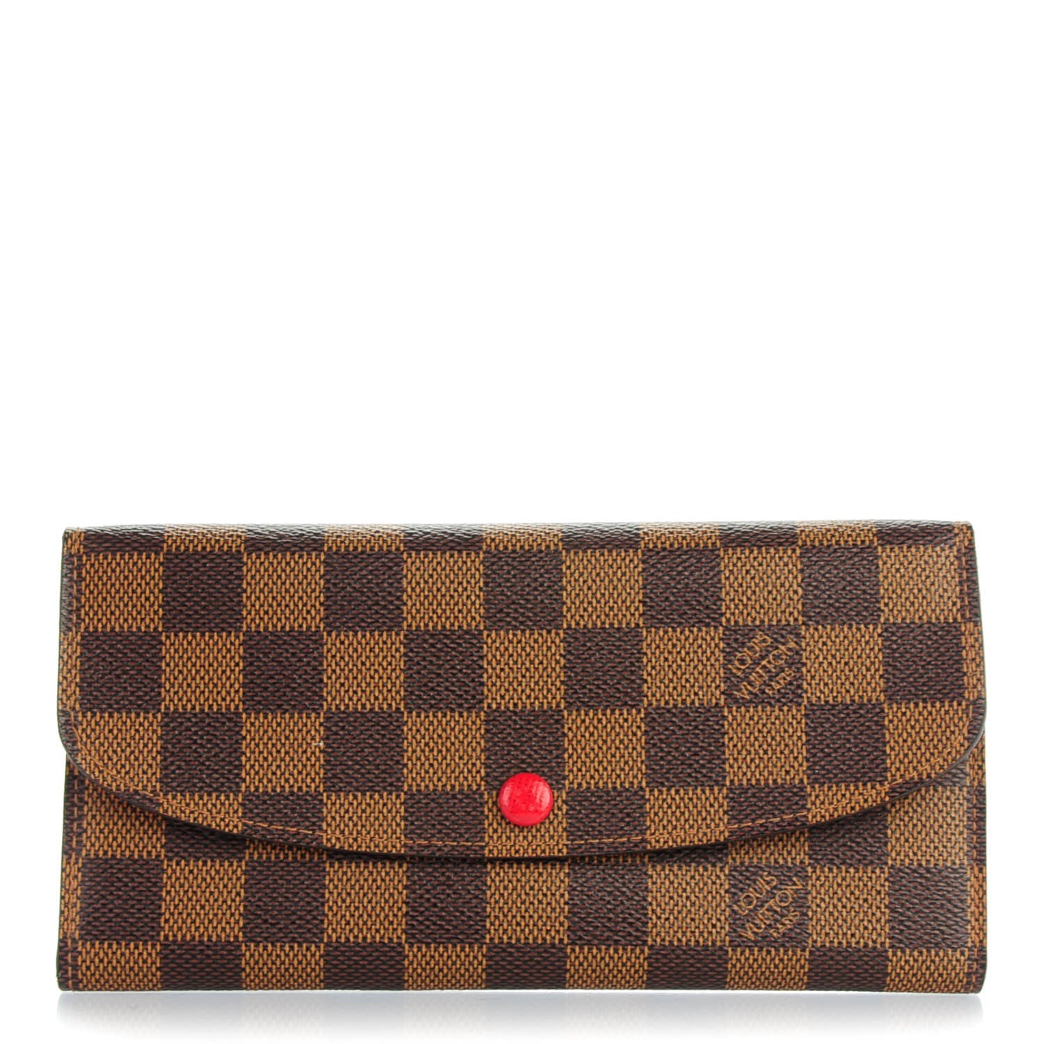 Louis Vuitton Damier Ebene Emilie Wallet Red 1 of 7