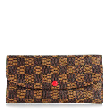 Louis Vuitton Damier Ebene Emilie Wallet Red 1 of 7