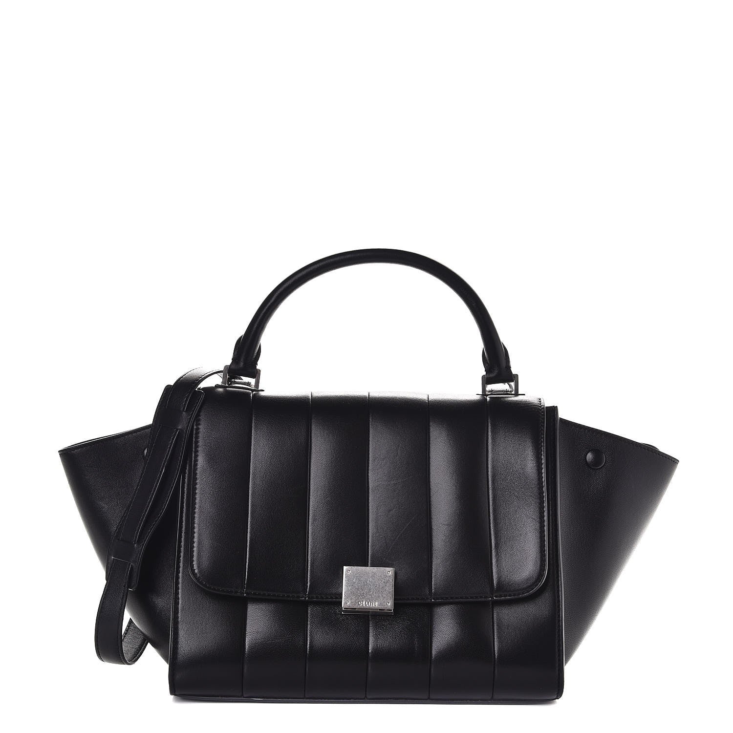 Celine Lambskin Quilted Small Trapeze Black 1 of 7