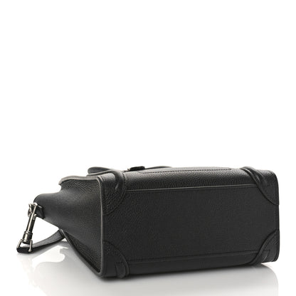 Celine Drummed Calfskin Nano Luggage Black 4 of 8