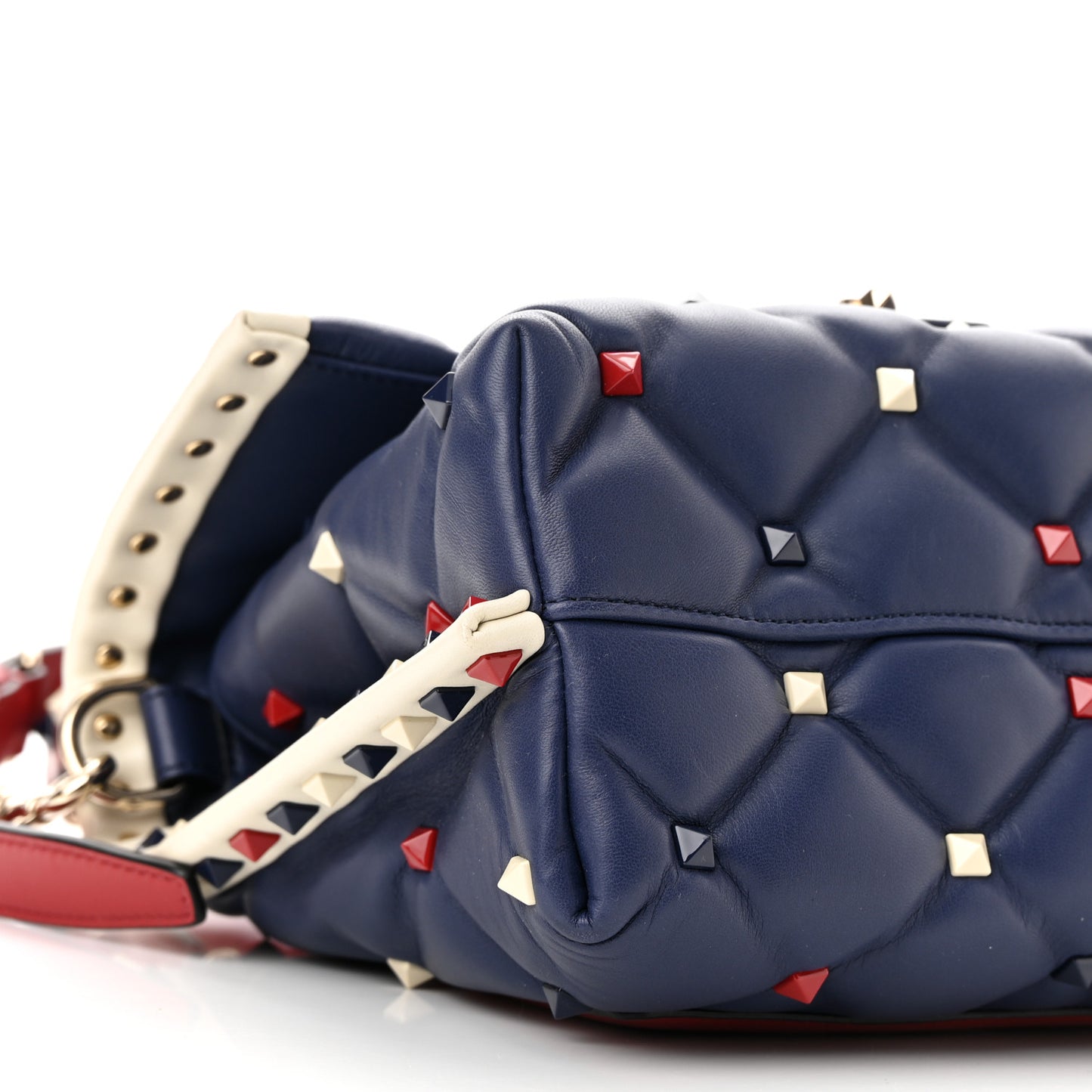 Nappa Medium Candystud Top Handle Bag Navy