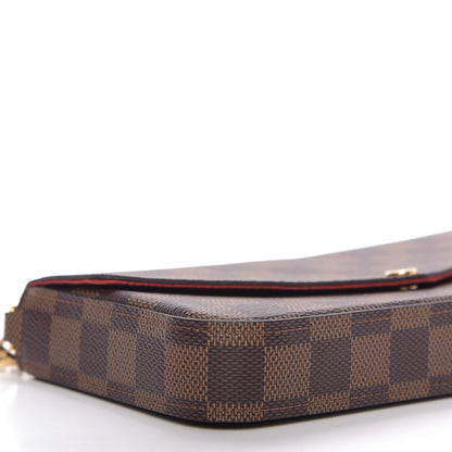 Louis Vuitton Damier Ebene Pochette Felicie Chain Wallet 7 of 11