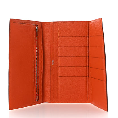 Hermes Chevre Mysore Bearn Gusset Wallet Orange 5 of 7