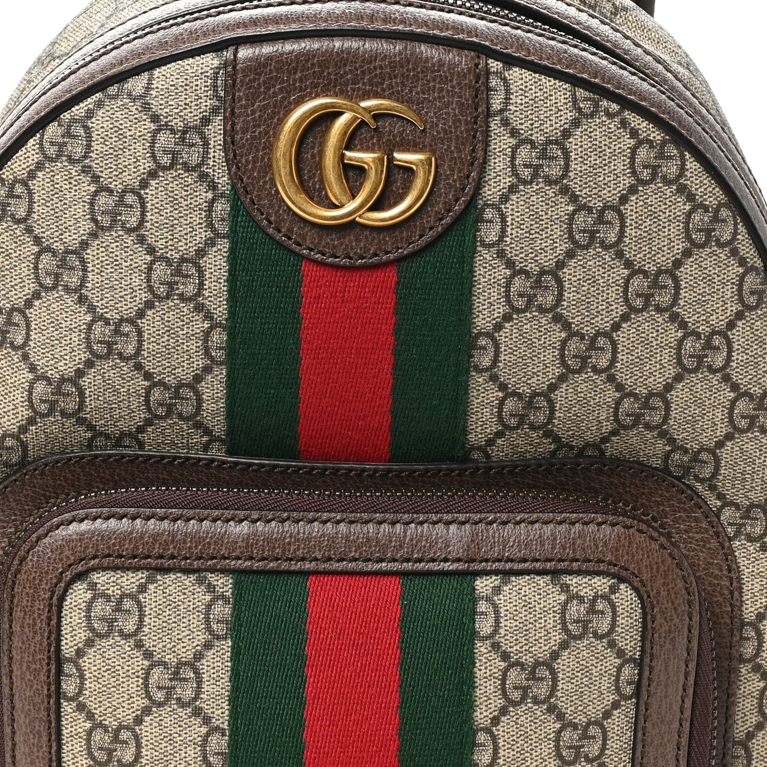 Gucci GG Supreme Monogram Calfskin Web Small Ophidia Day BackpacK Beige Ebony New Acero 9 of 11