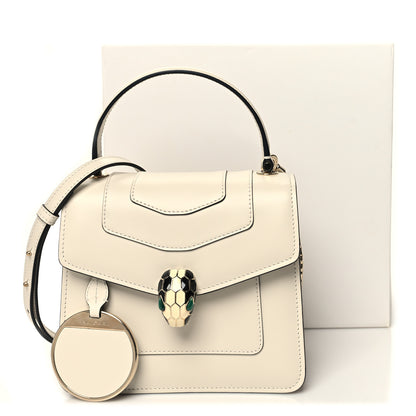 Bulgari Calfskin Serpenti Forever Top Handle White 11 of 11