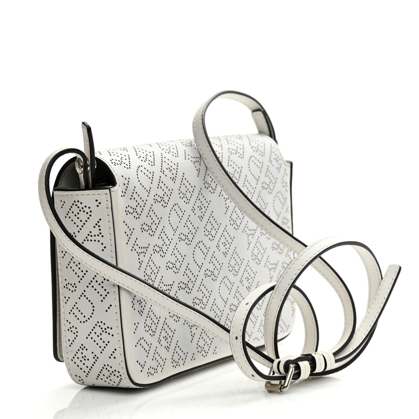 Calfskin Perforated Hampshire Crossbody Chalk White