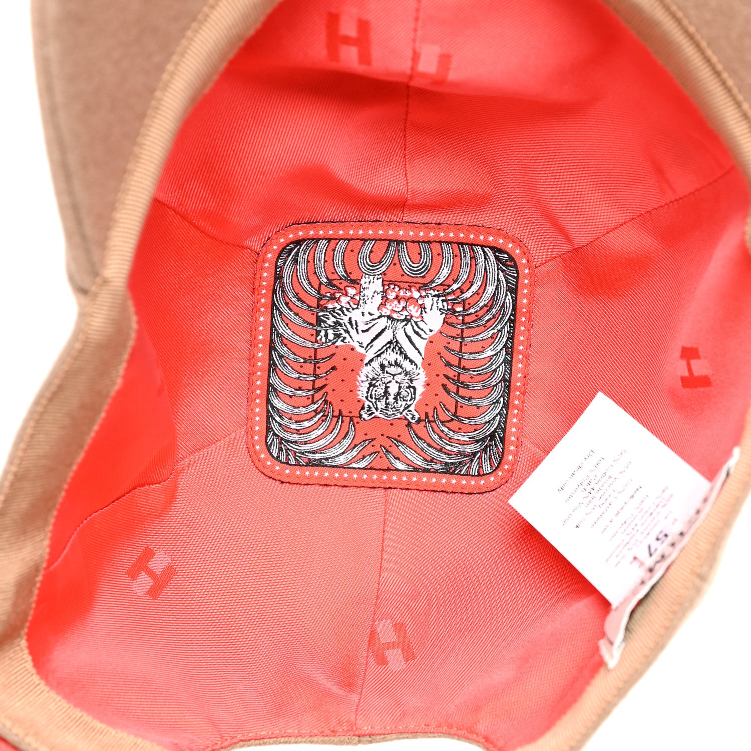 Hermes Cashmere Tigre Royale Riley Cap 57 Beige 7 of 9