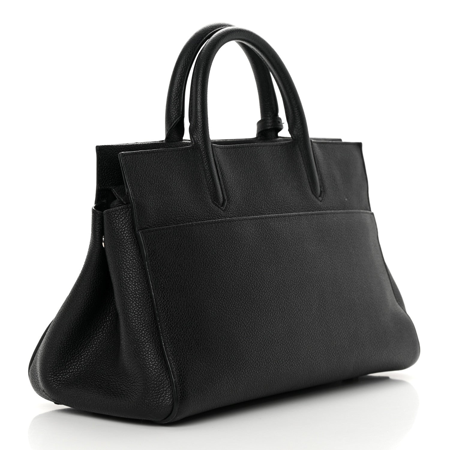 Saint Laurent Grained Calfskin Small Cabas Rive Gauche Black 3 of 17