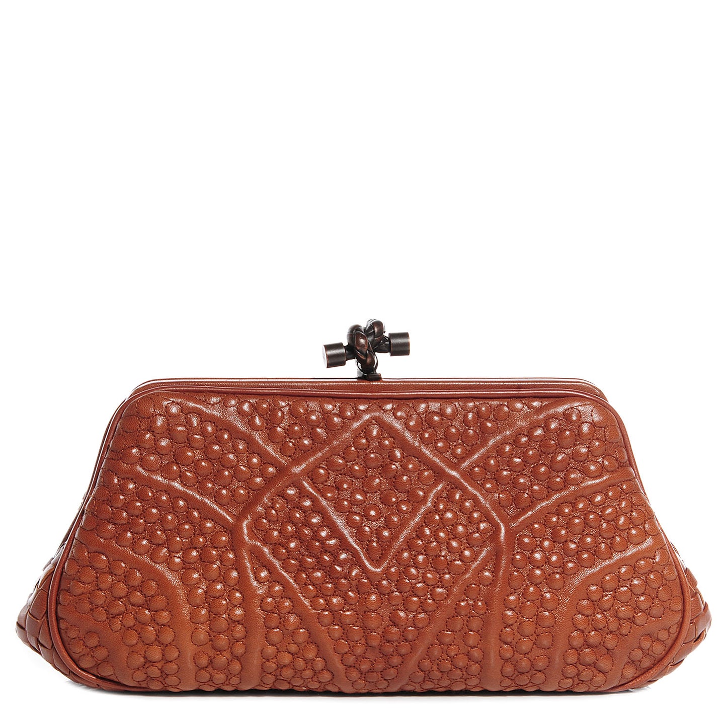 Leather San Marco Knot Clutch Tea