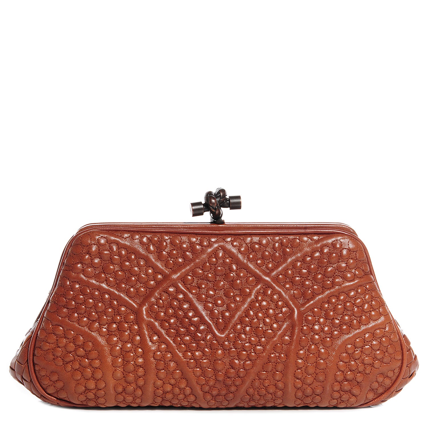 Bottega Veneta Leather San Marco Knot Clutch Tea 1 of 9