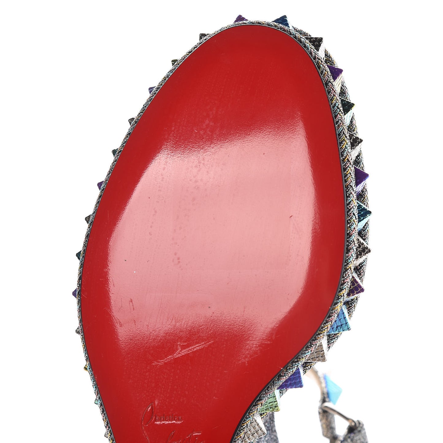 Nappa Mica Pyraclou 110 Wedge Sandals 40 Silver