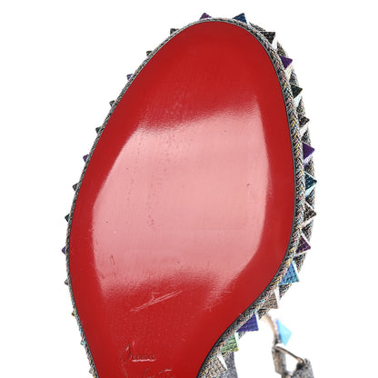 Christian Louboutin Nappa Mica Pyraclou 110 Wedge Sandals 40 Silver 9 of 10