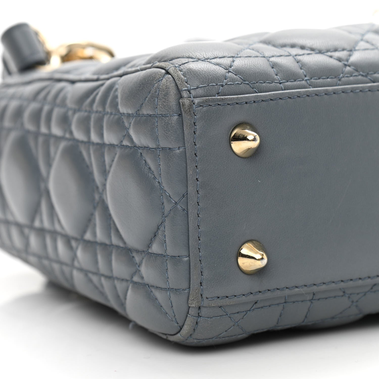 Christian Dior Lambskin Cannage Small My Lady Dior Blue Grey 8 of 10