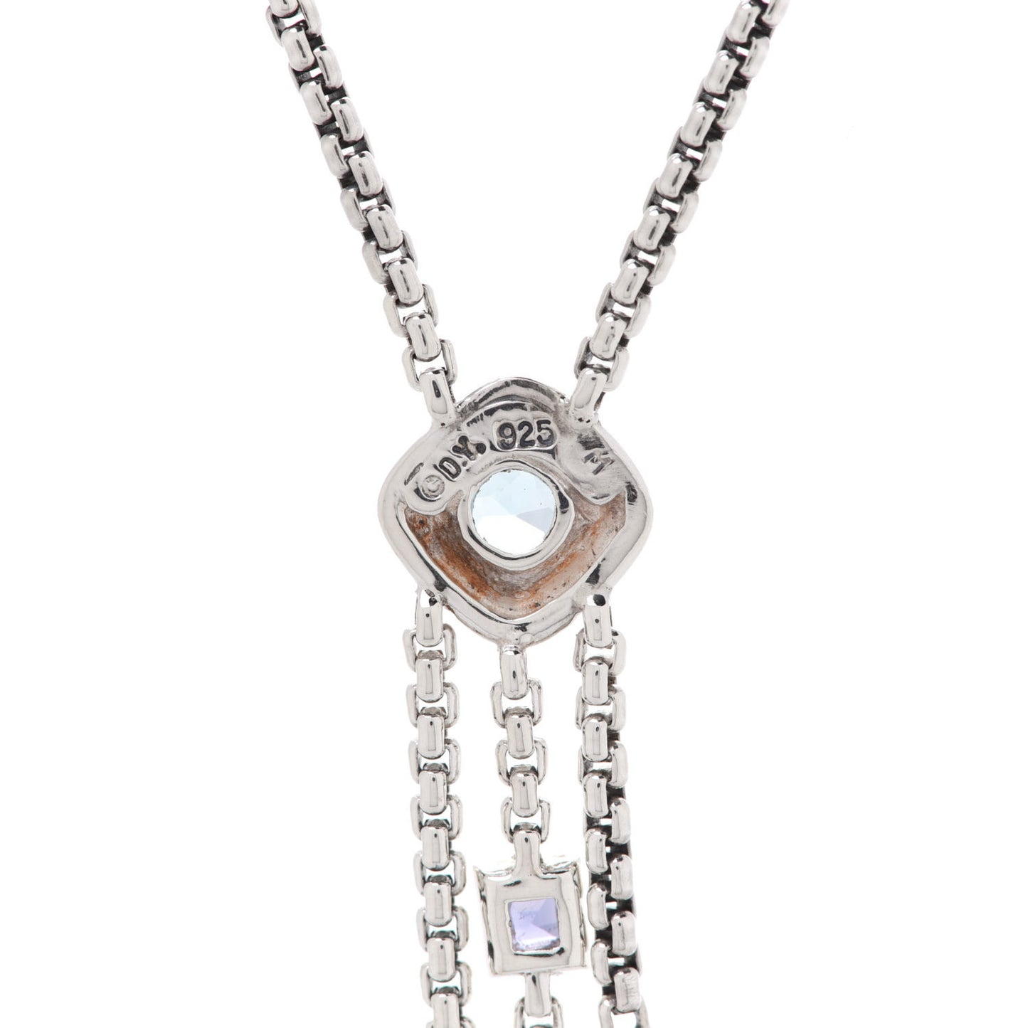 Sterling Silver Diamond Iolite Blue Topaz Confetti Ice Necklace