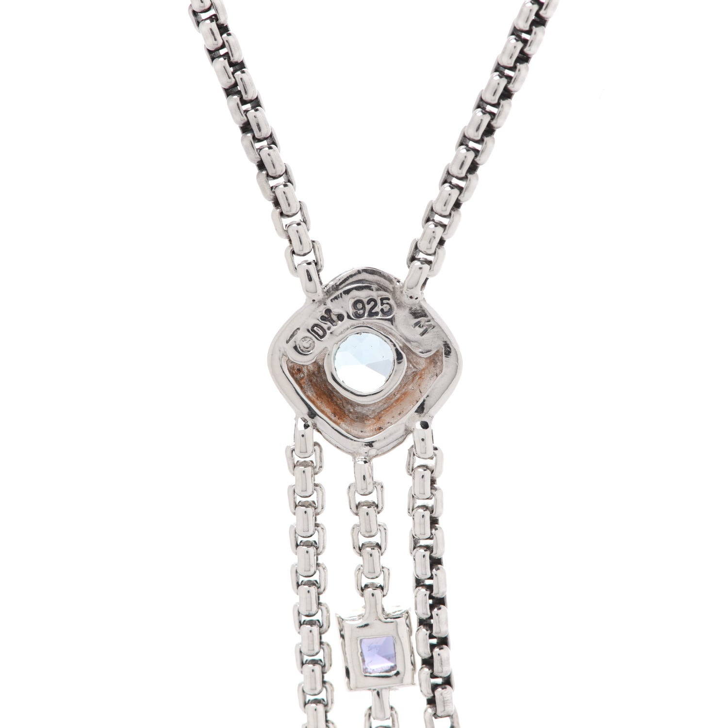 David Yurman Sterling Silver Diamond Iolite Blue Topaz Confetti Ice Necklace 5 of 7