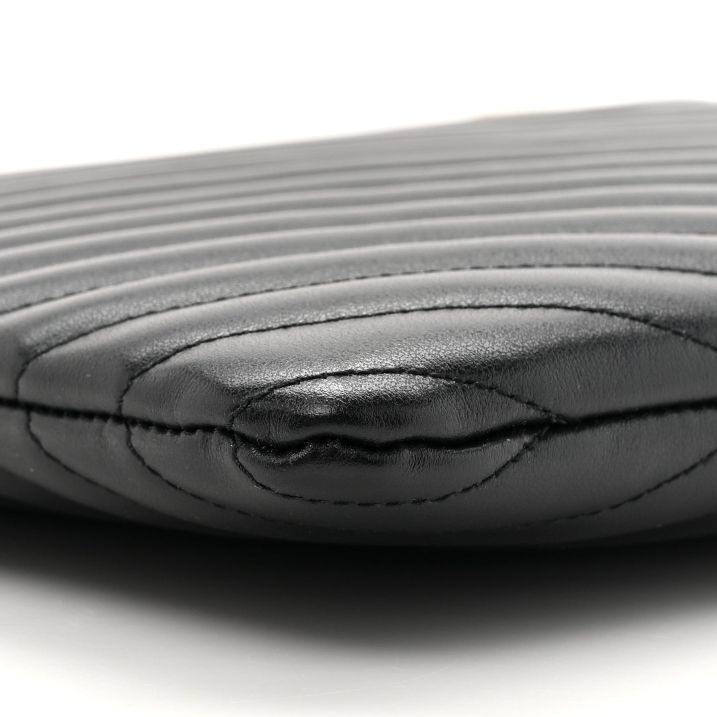 Calfskin Matelasse Chevron Monogram Document Holder Black