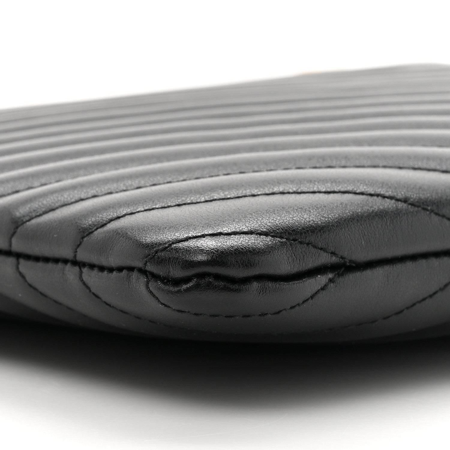 Saint Laurent Calfskin Matelasse Chevron Monogram Document Holder Black 9 of 9