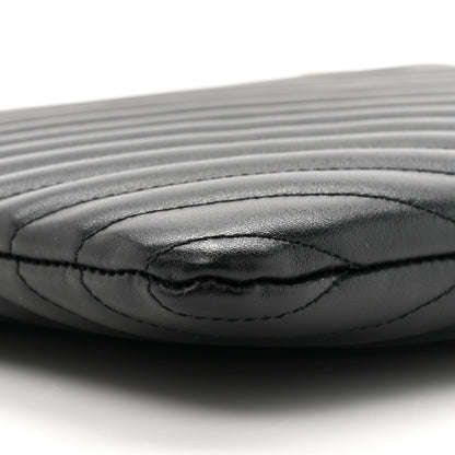 Saint Laurent Calfskin Matelasse Chevron Monogram Document Holder Black 9 of 9