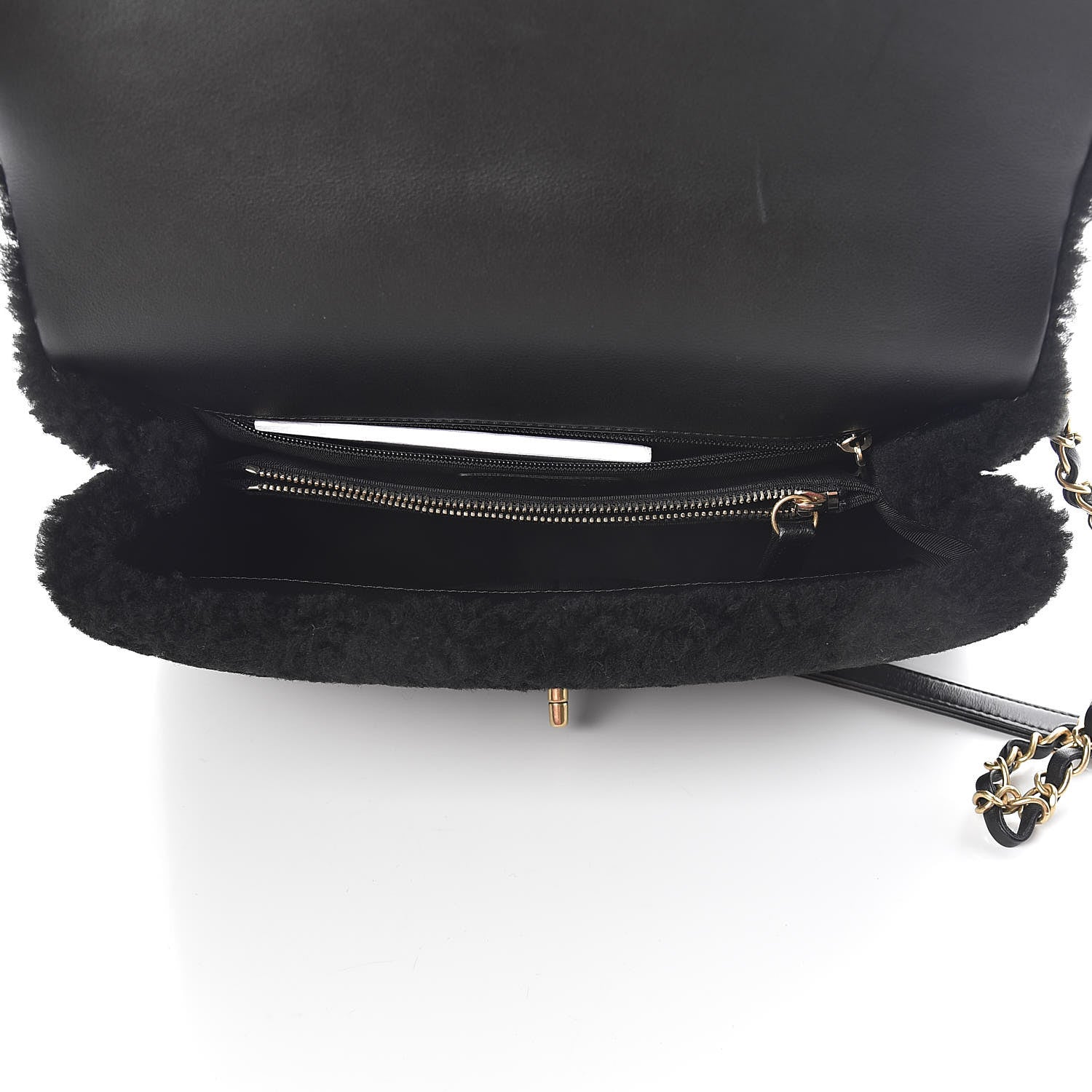 Chanel Shearling Lambskin Medium Coco Handle Flap Black 5 of 10
