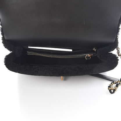 Chanel Shearling Lambskin Medium Coco Handle Flap Black 5 of 13