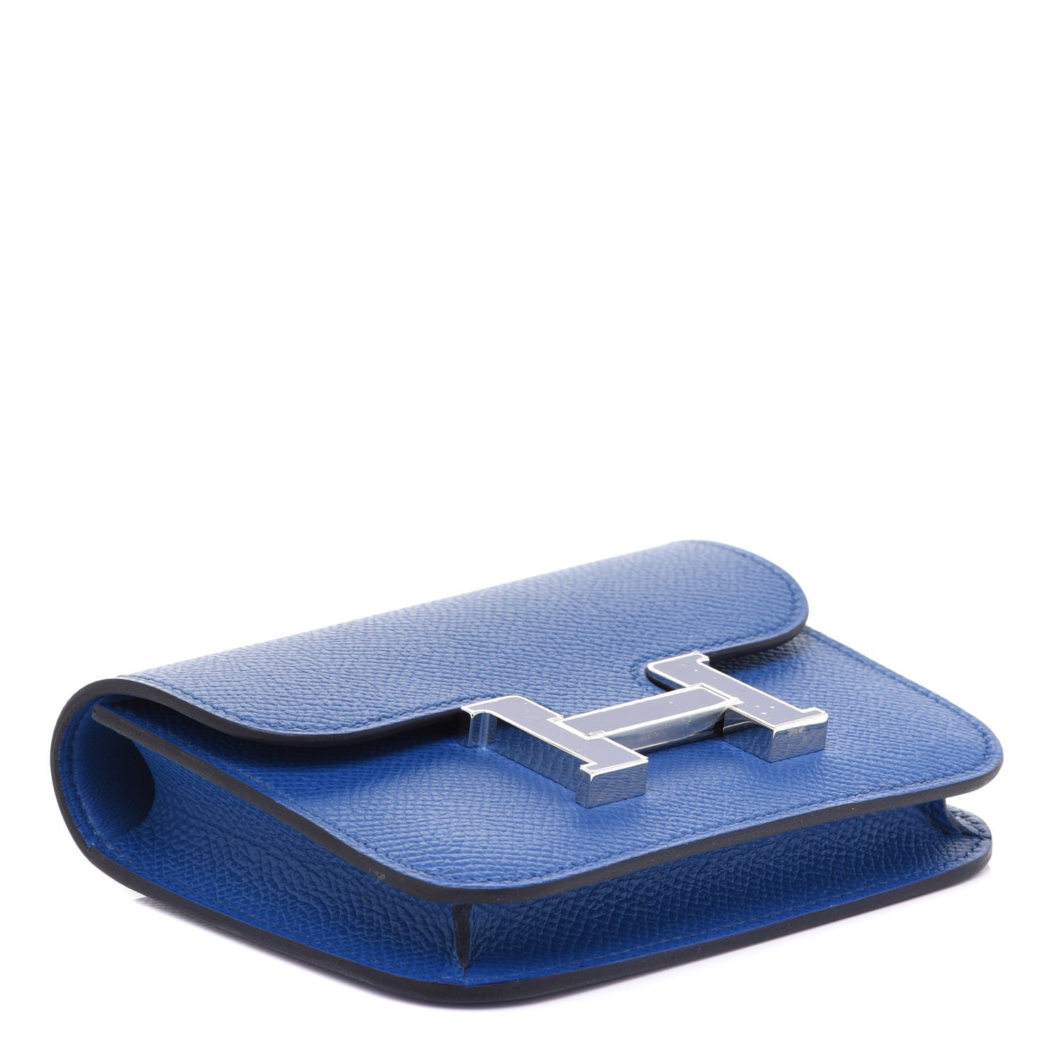Hermes Epsom Enamel Constance Slim Wallet Bleu France Bleu Saphir 5 of 8