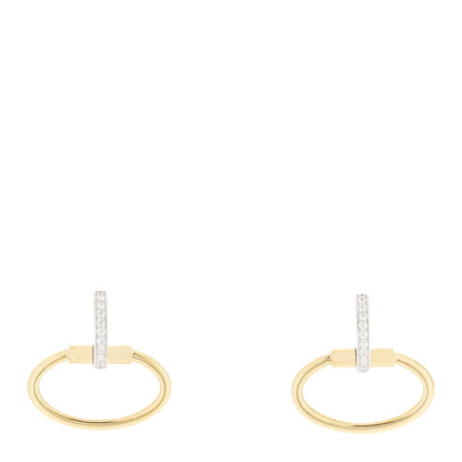 Roberto Coin 18K Yellow White Gold Diamond Classica Parisienne Oval Drop Earrings 1 of 5