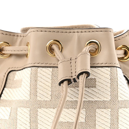 Fendi Canvas Nappa F is Fendi FF Embroidered Mini Mon Tresor Bucket Bag White Nuvola 8 of 11