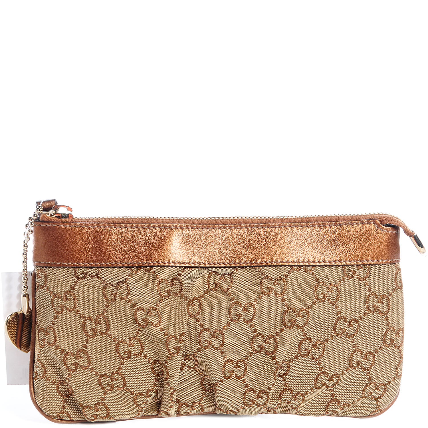 Gucci Monogram Hearts Wristlet Metallic 1 of 7