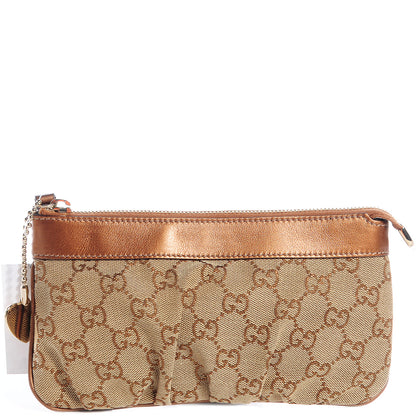 Gucci Monogram Hearts Wristlet Metallic 1 of 7
