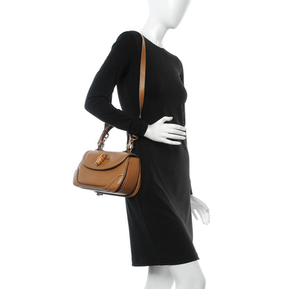 Gucci Calfskin Medium New Bamboo Top Handle Bag Tan 2 of 8